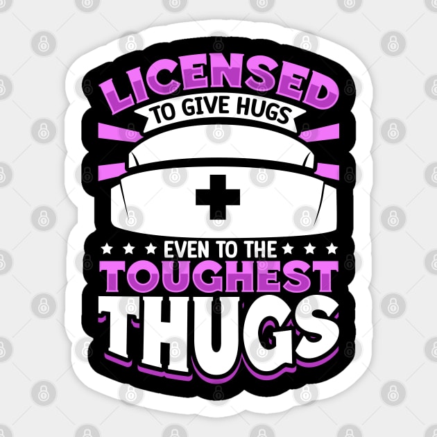 Care for the toughest thugs - correctional care Sticker by Modern Medieval Design